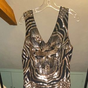 Black and Gold Cocktail Dress Perfect for Christmas!